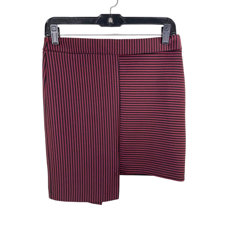 Asymmetrical Asos Black and Red Striped Skirt Emo Gothic